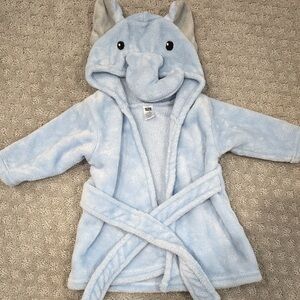 Hudson Baby Blue Elephant Pajama Robe
